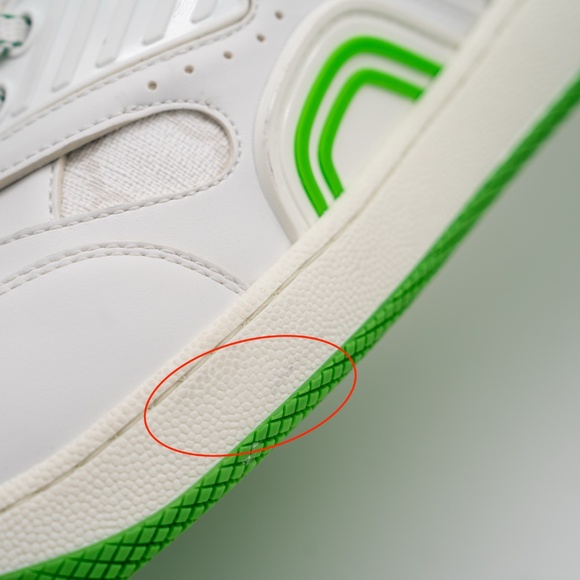 Size 13.5G 14 US Gucci Basket Low White Demetra Green Sneakers GG - Picture 11 of 13